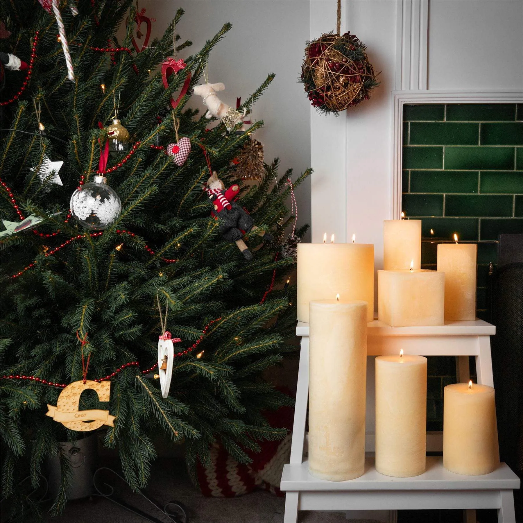 15cm Triple Wick Vanilla Round Pillar Candle - By Nicola Spring