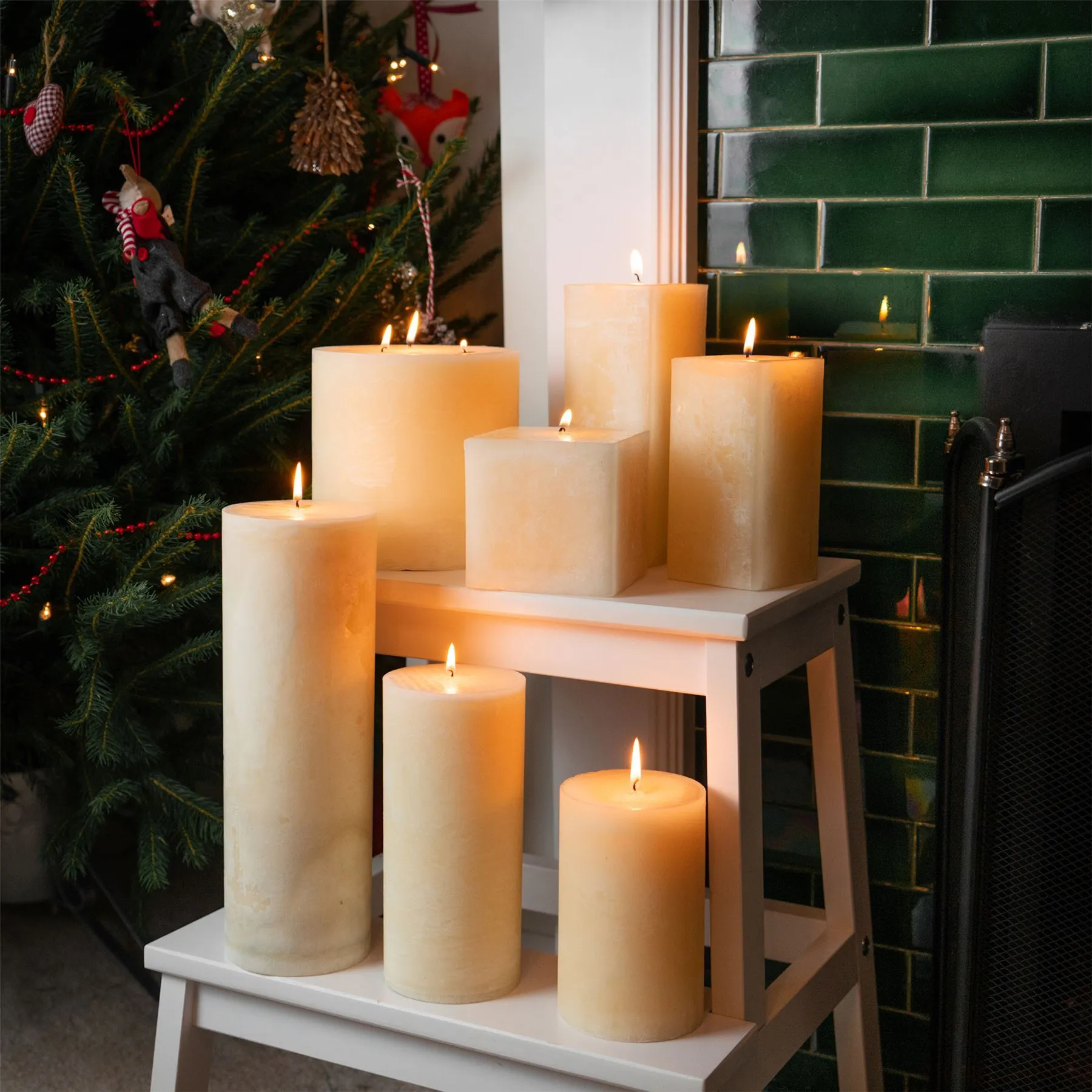 15cm Triple Wick Vanilla Round Pillar Candle - By Nicola Spring