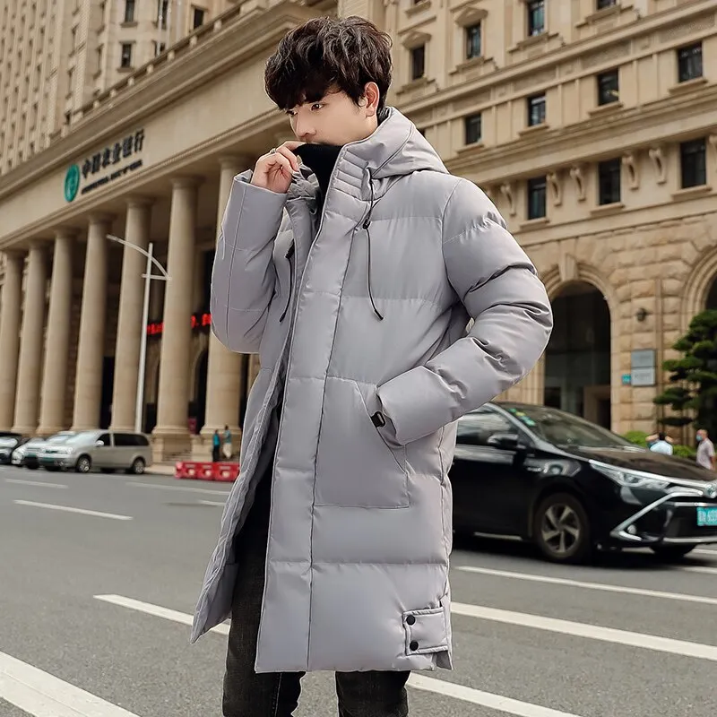 2023 New Winter Men Leisure Trend Handsome Medium Length Cotton