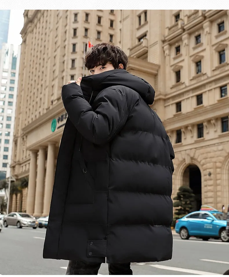 2023 New Winter Men Leisure Trend Handsome Medium Length Cotton
