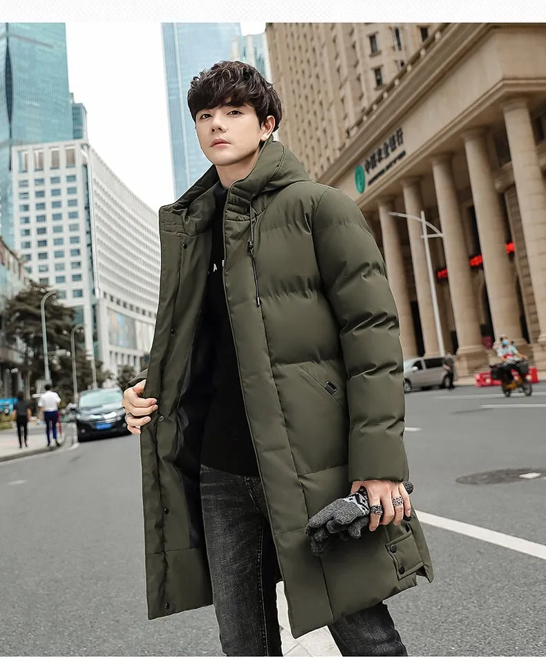 2023 New Winter Men Leisure Trend Handsome Medium Length Cotton