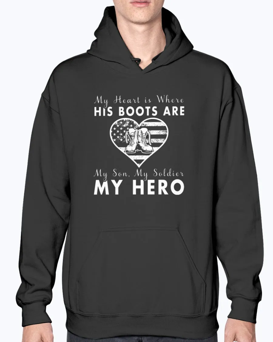 Army Mom Heart & Boots T-shirts