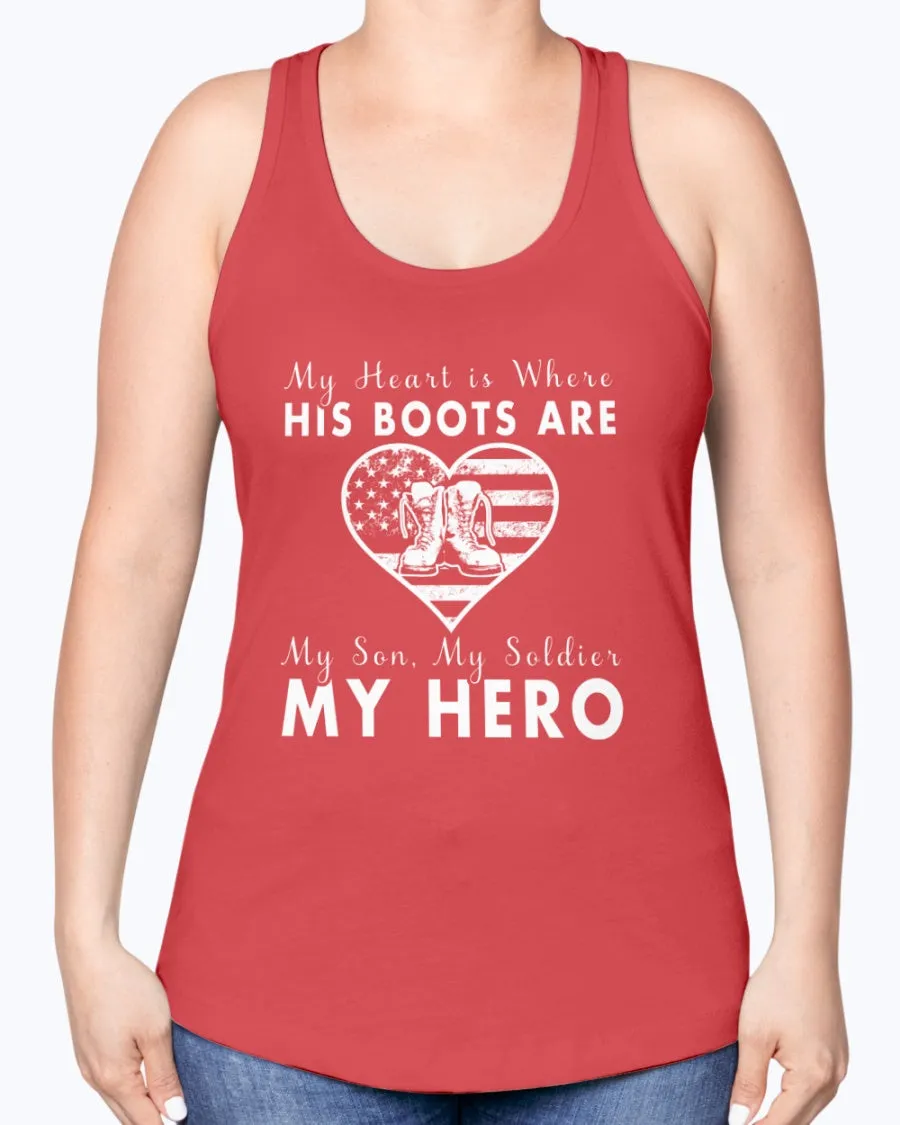 Army Mom Heart & Boots T-shirts