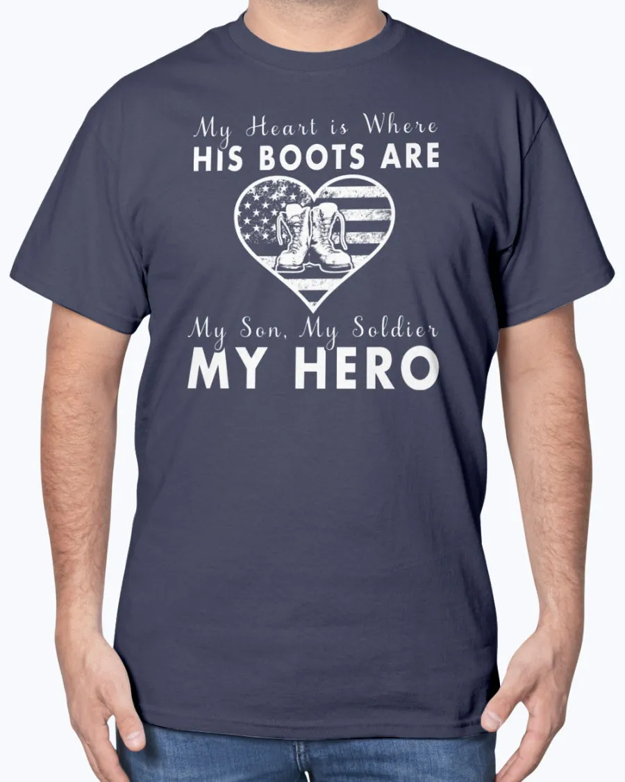Army Mom Heart & Boots T-shirts