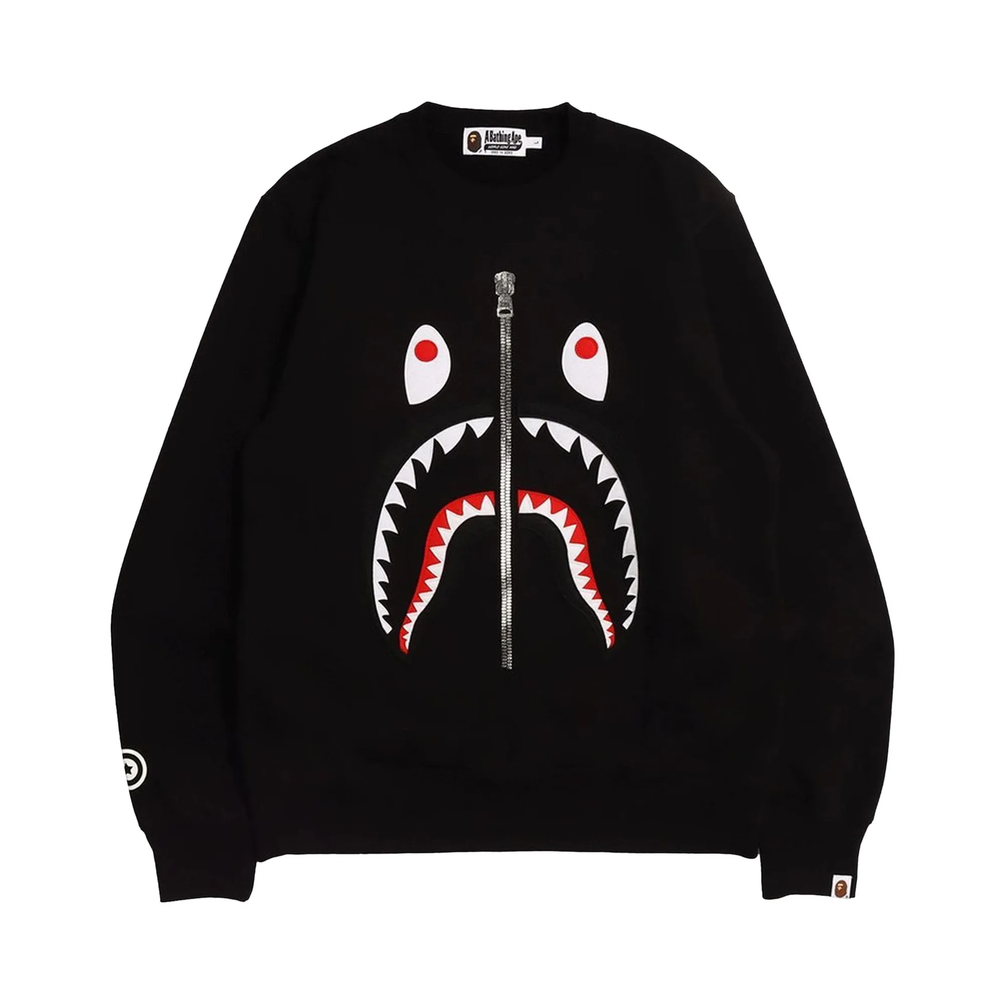 BAPE Patched Shark Crewneck, Black