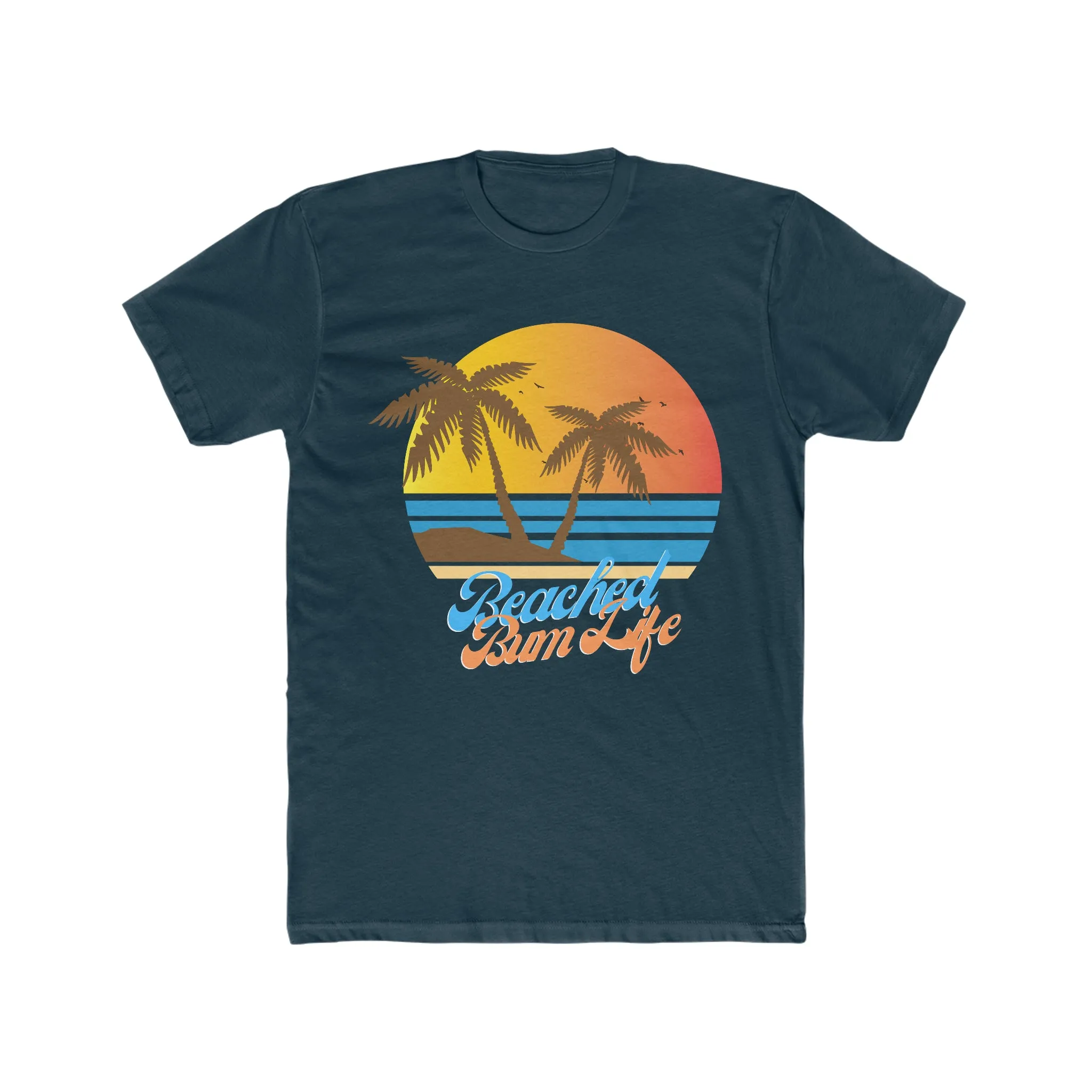 BEACHED BUM LIFE SUNSET - Men's Cotton Crew Tee