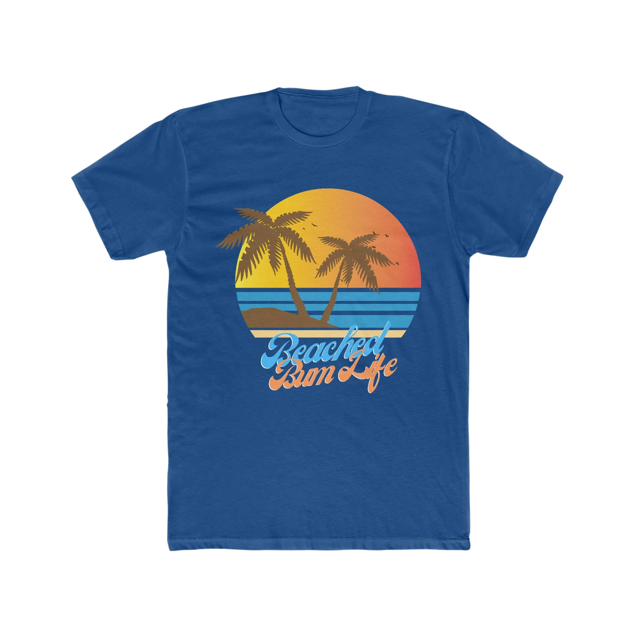 BEACHED BUM LIFE SUNSET - Men's Cotton Crew Tee