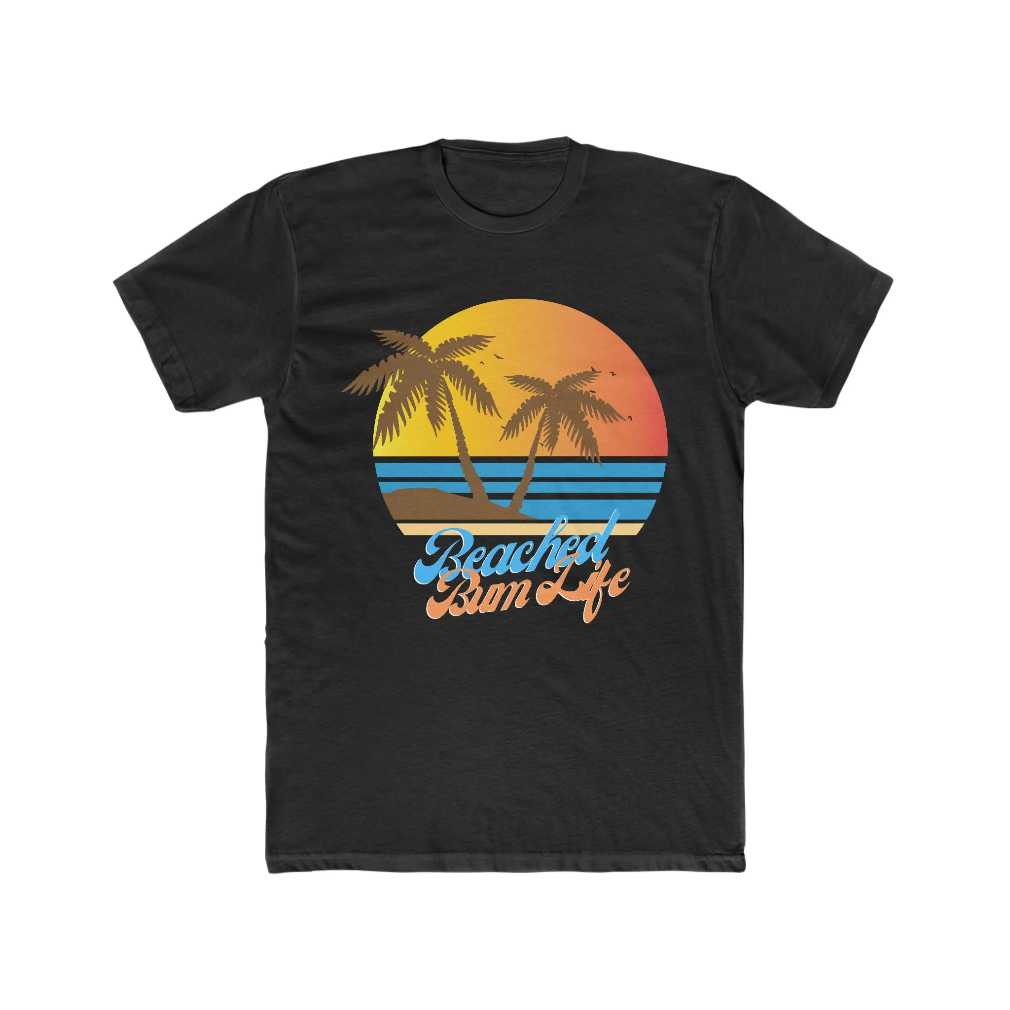 BEACHED BUM LIFE SUNSET - Men's Cotton Crew Tee