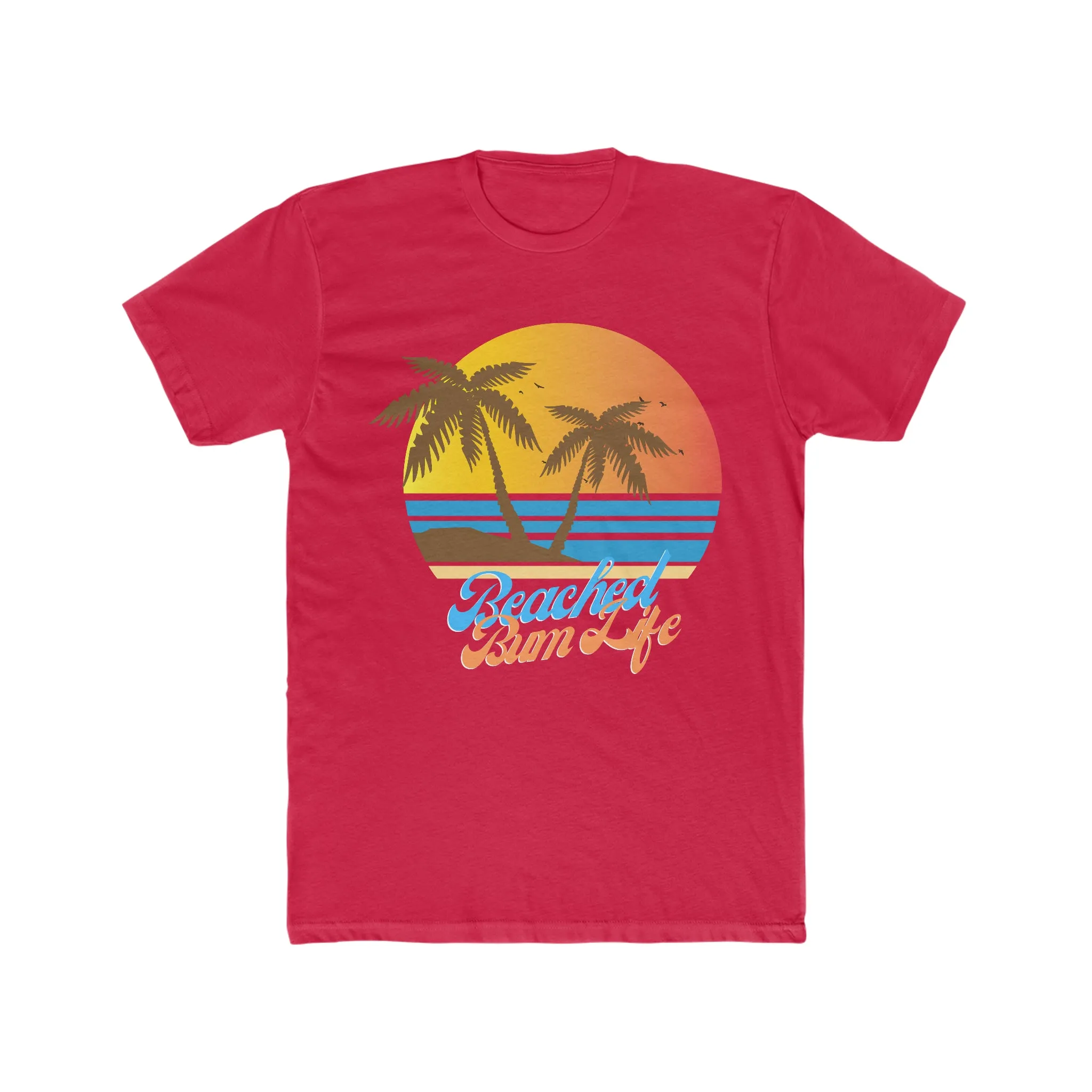 BEACHED BUM LIFE SUNSET - Men's Cotton Crew Tee