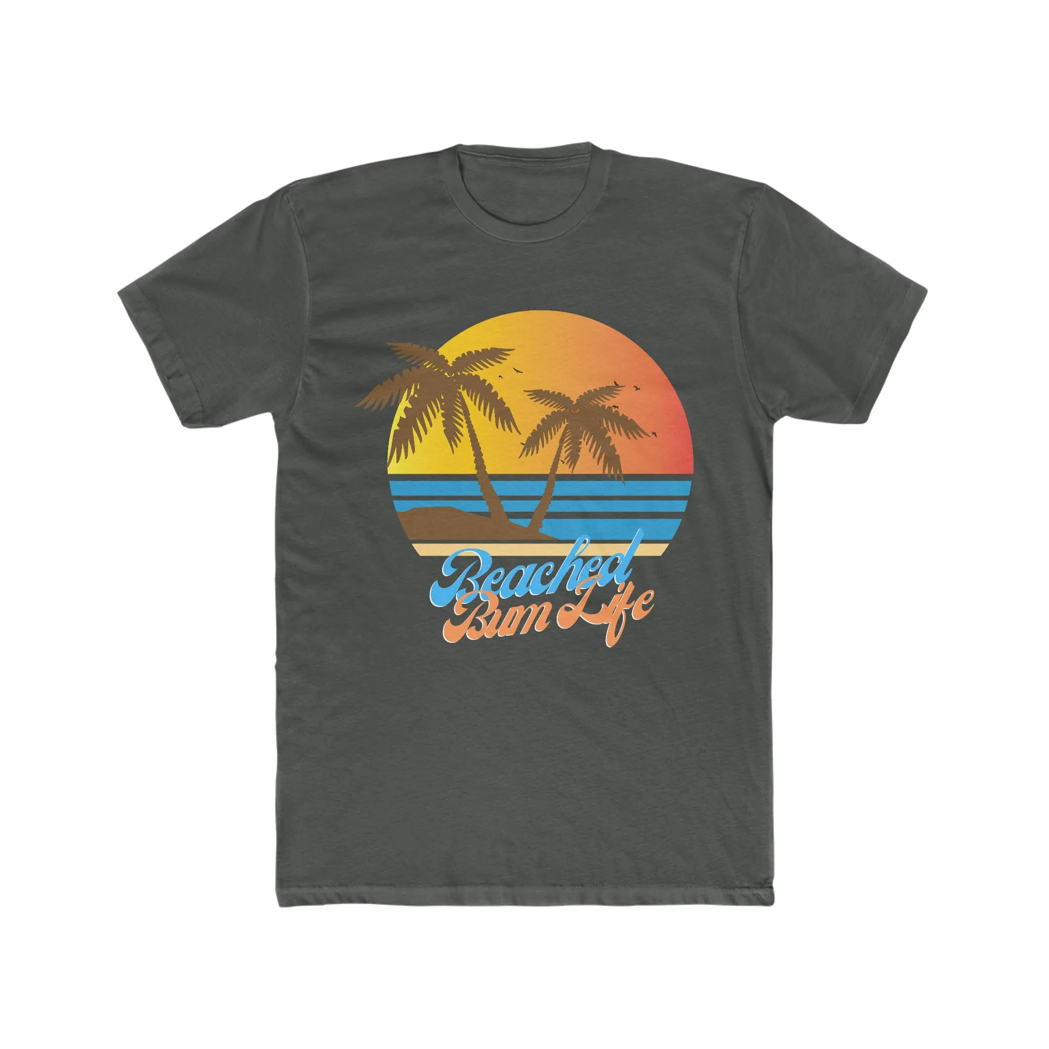 BEACHED BUM LIFE SUNSET - Men's Cotton Crew Tee