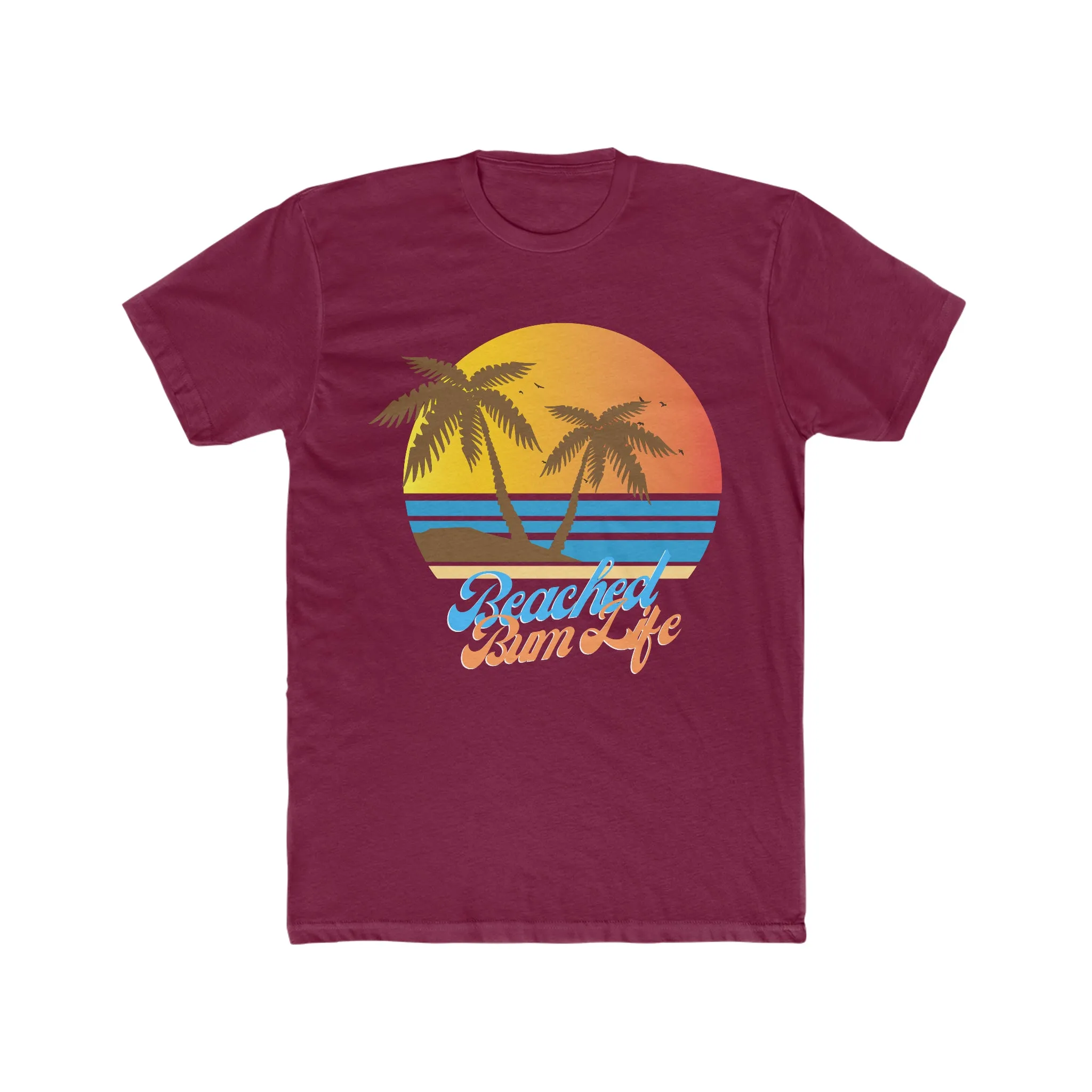 BEACHED BUM LIFE SUNSET - Men's Cotton Crew Tee