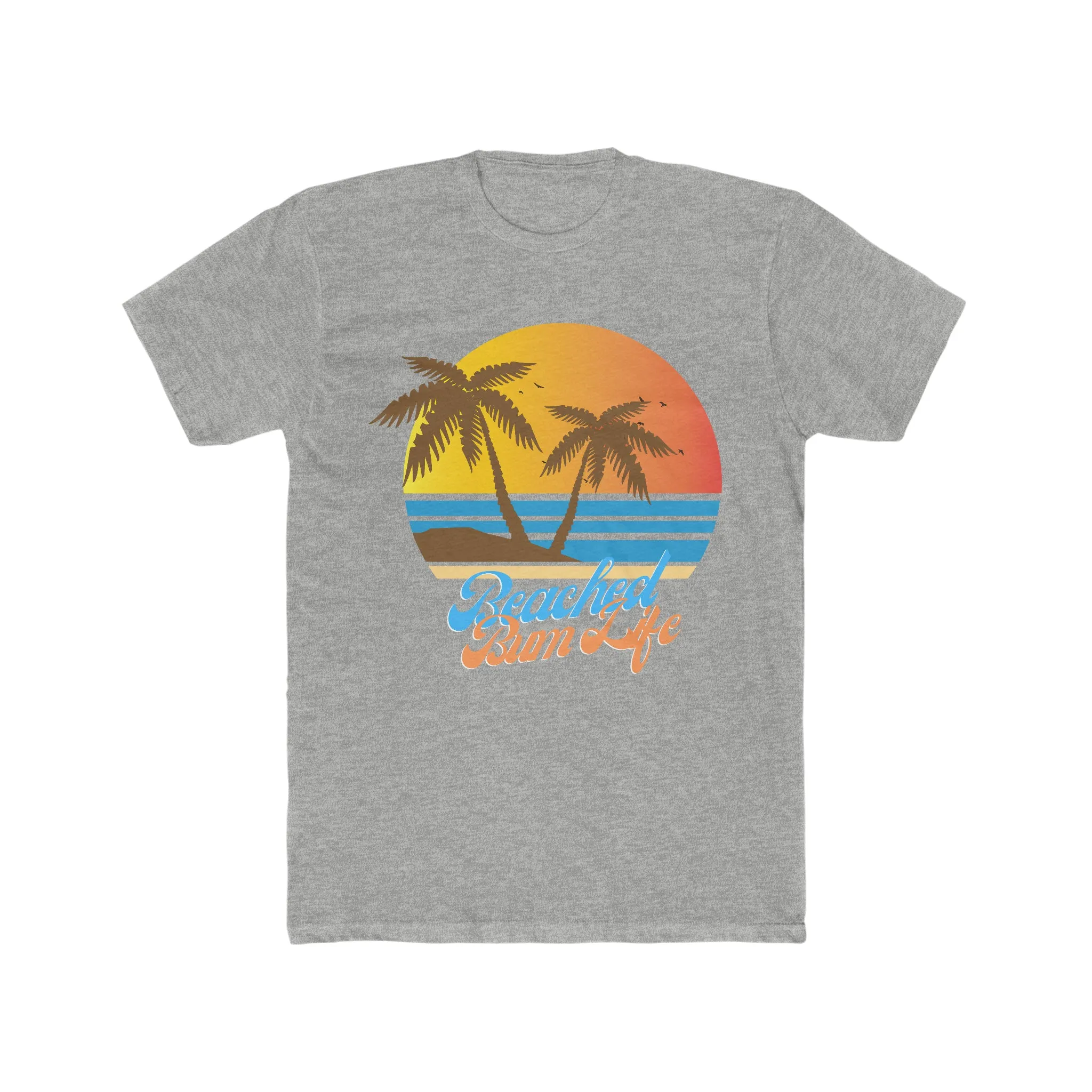 BEACHED BUM LIFE SUNSET - Men's Cotton Crew Tee