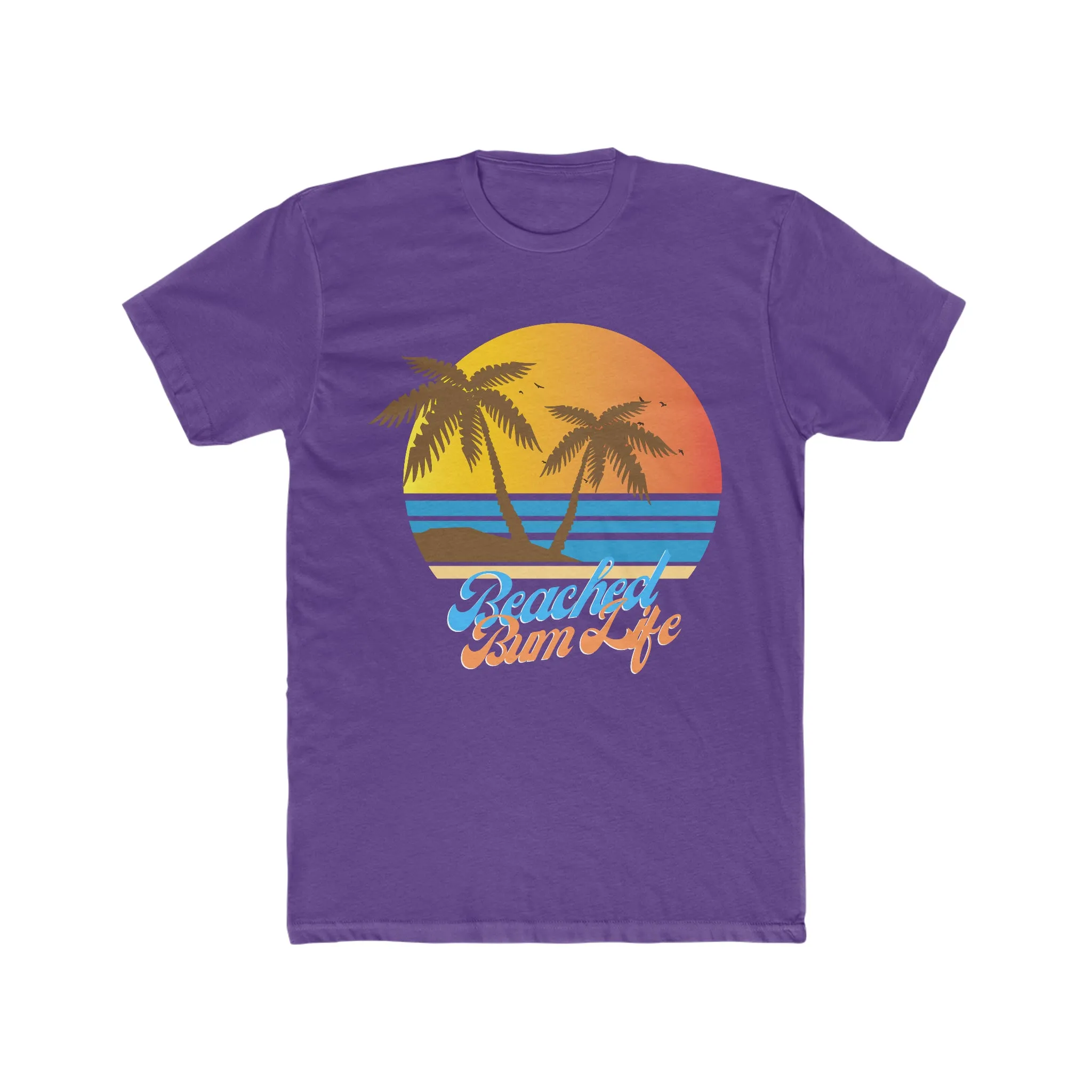 BEACHED BUM LIFE SUNSET - Men's Cotton Crew Tee