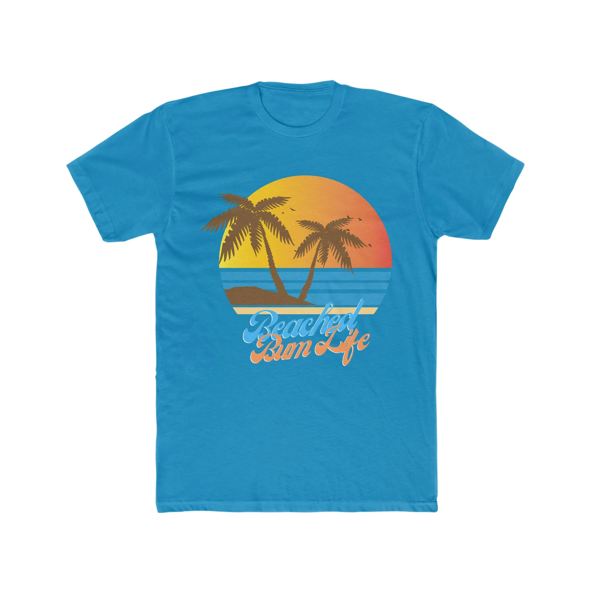 BEACHED BUM LIFE SUNSET - Men's Cotton Crew Tee