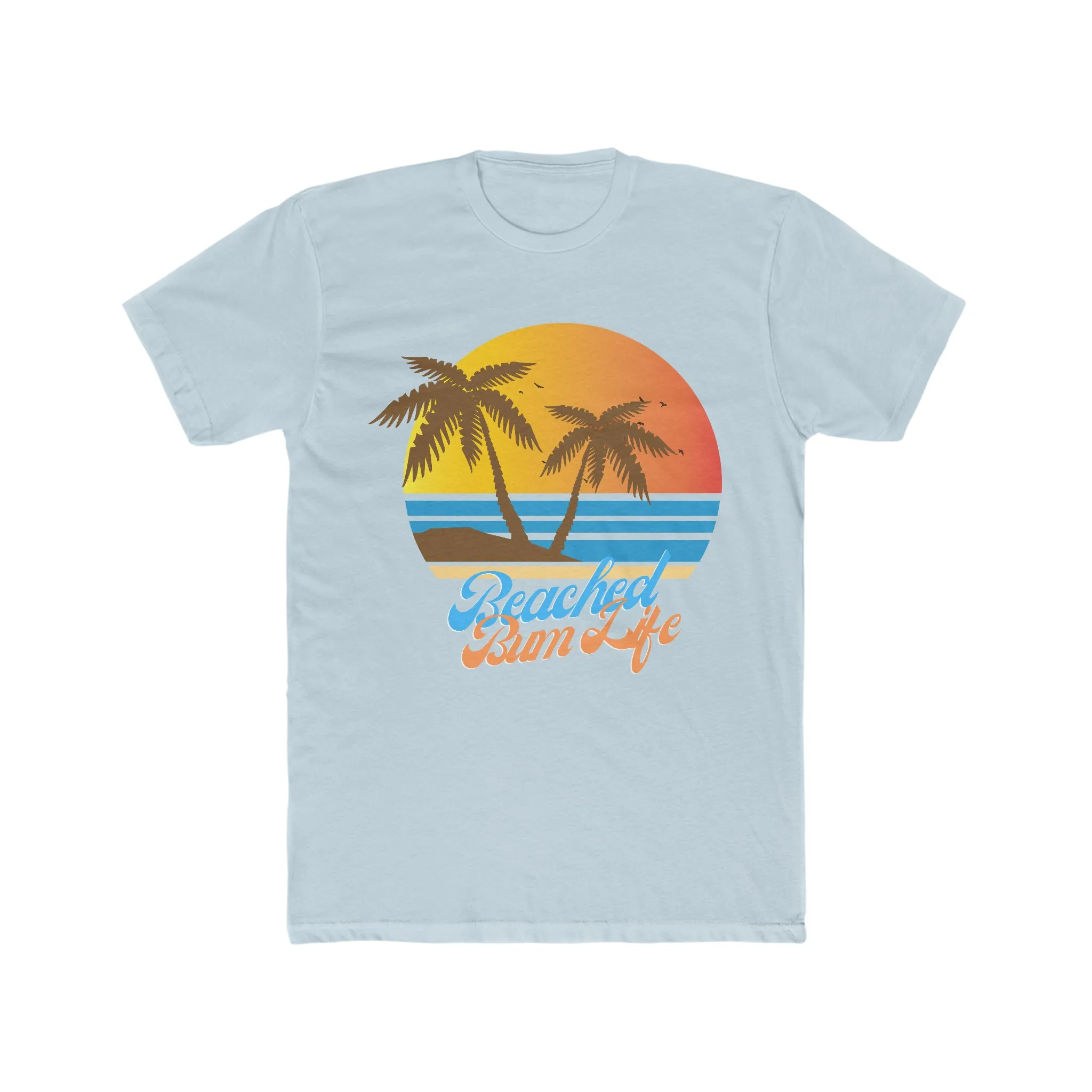 BEACHED BUM LIFE SUNSET - Men's Cotton Crew Tee