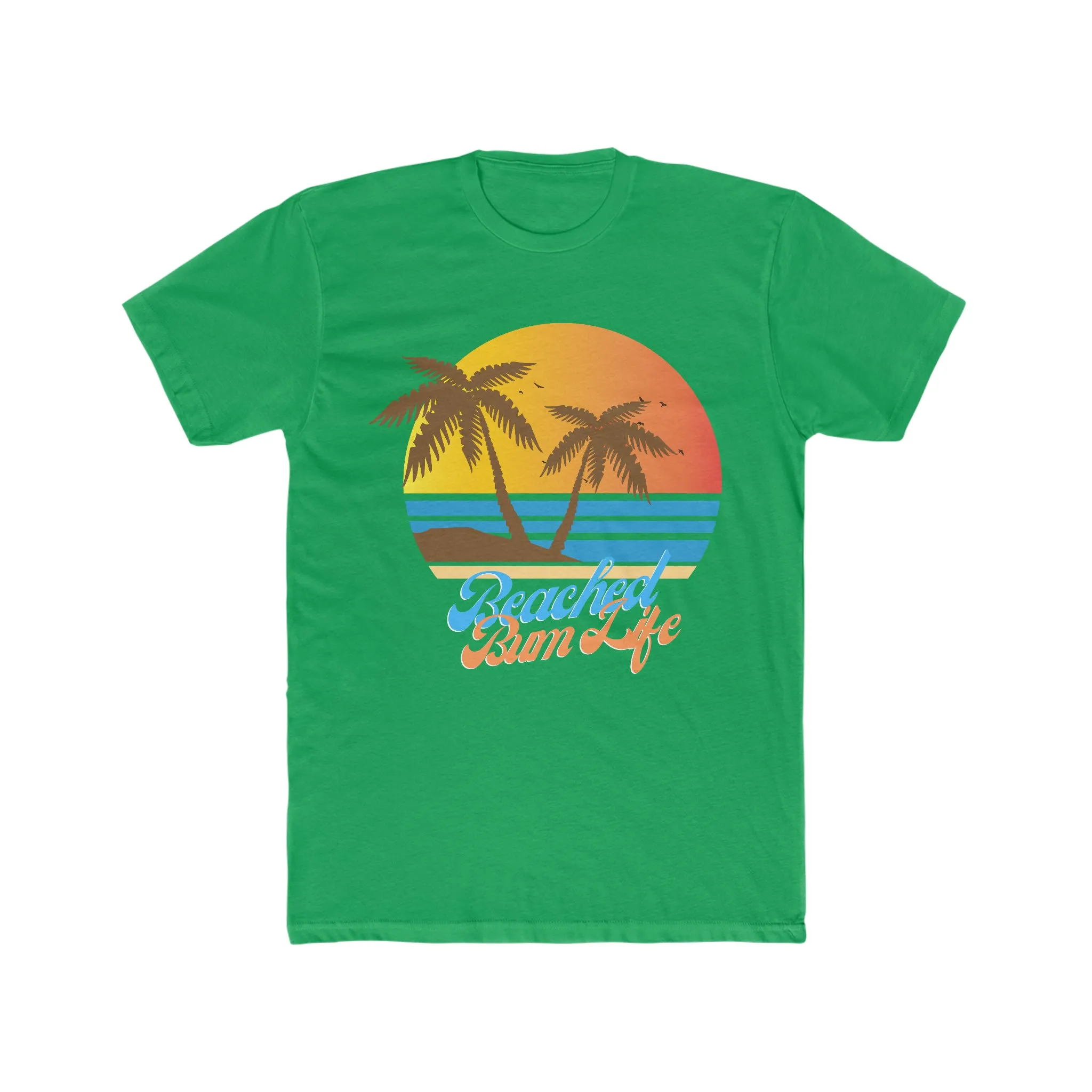 BEACHED BUM LIFE SUNSET - Men's Cotton Crew Tee