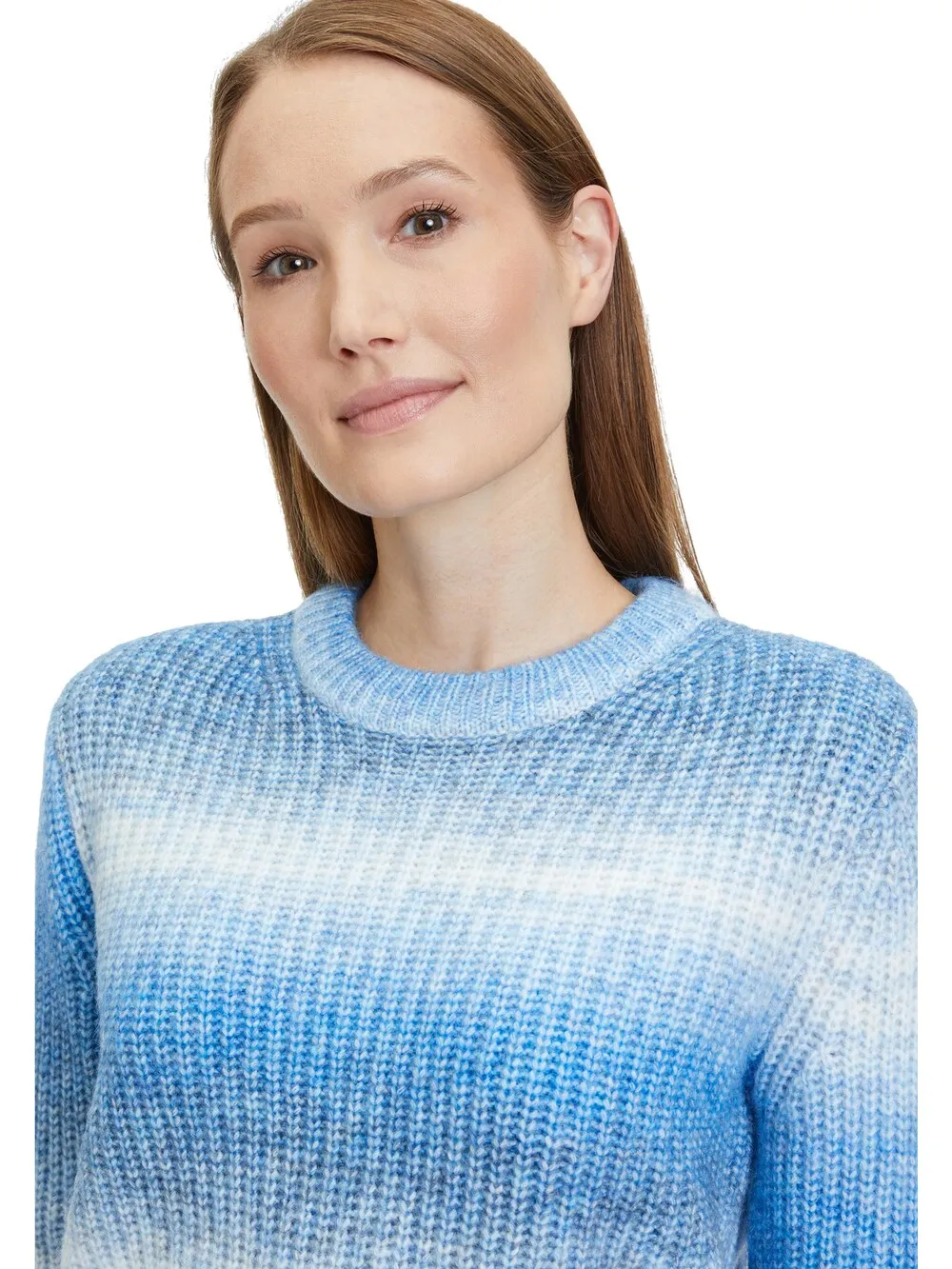 Betty & Co sweater, dusty blue/sky blue/pastel blue