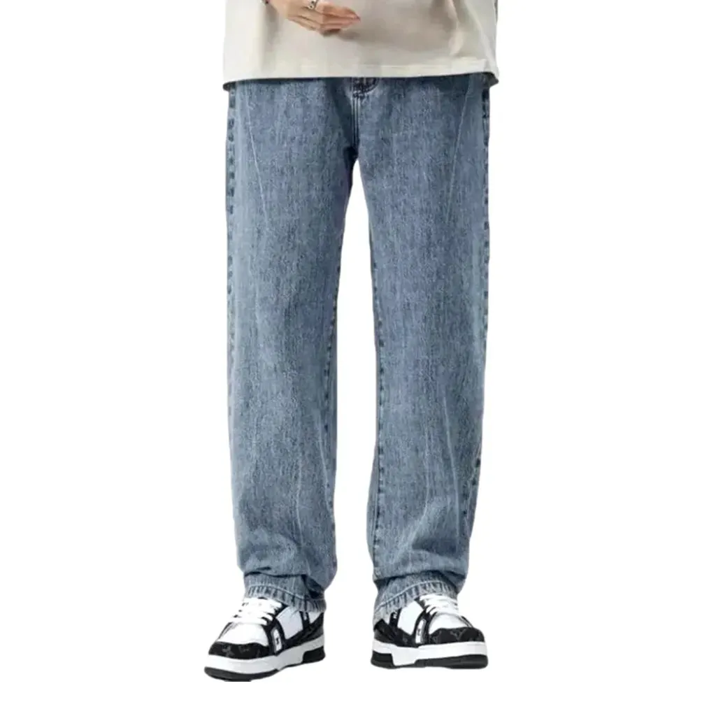 Boho baggy style men's jeans