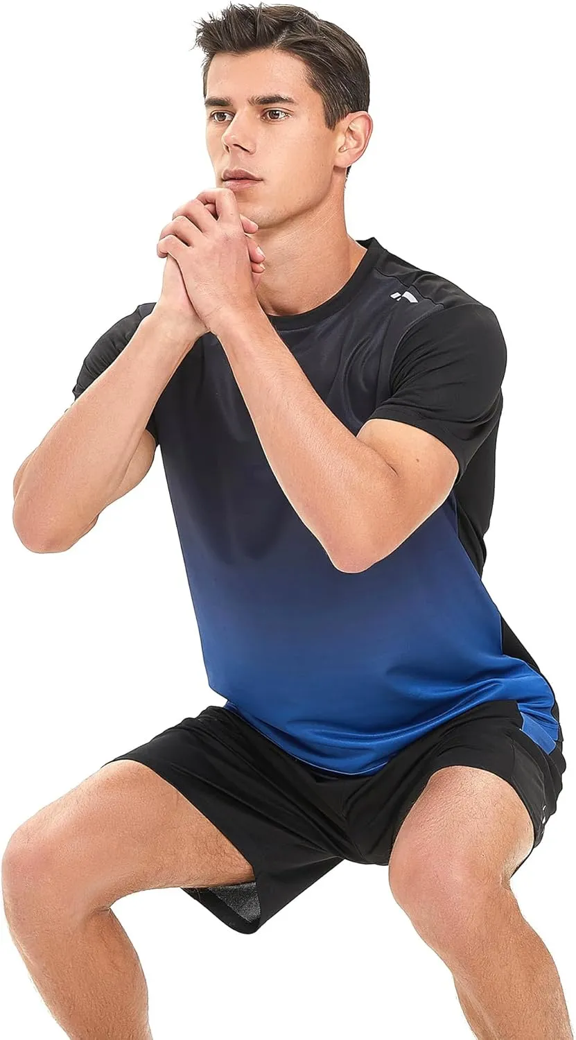 BOOMCOOL Gym Clothes workout shorts and long sleeve shirts for men running dry fit athletic outfits sets 6 pack