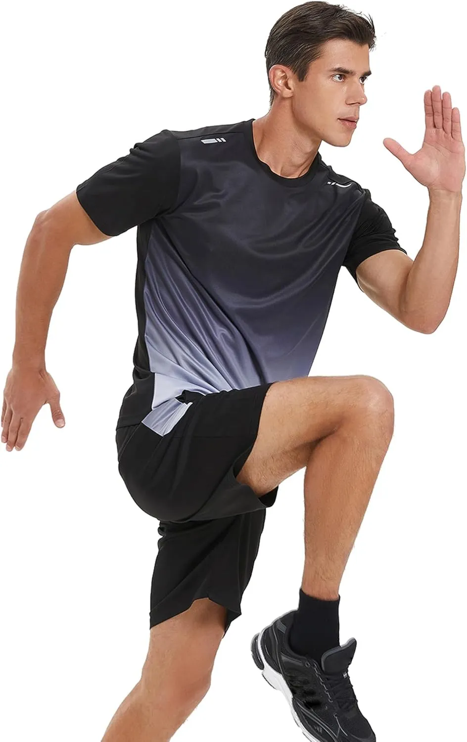 BOOMCOOL Gym Clothes workout shorts and long sleeve shirts for men running dry fit athletic outfits sets 6 pack