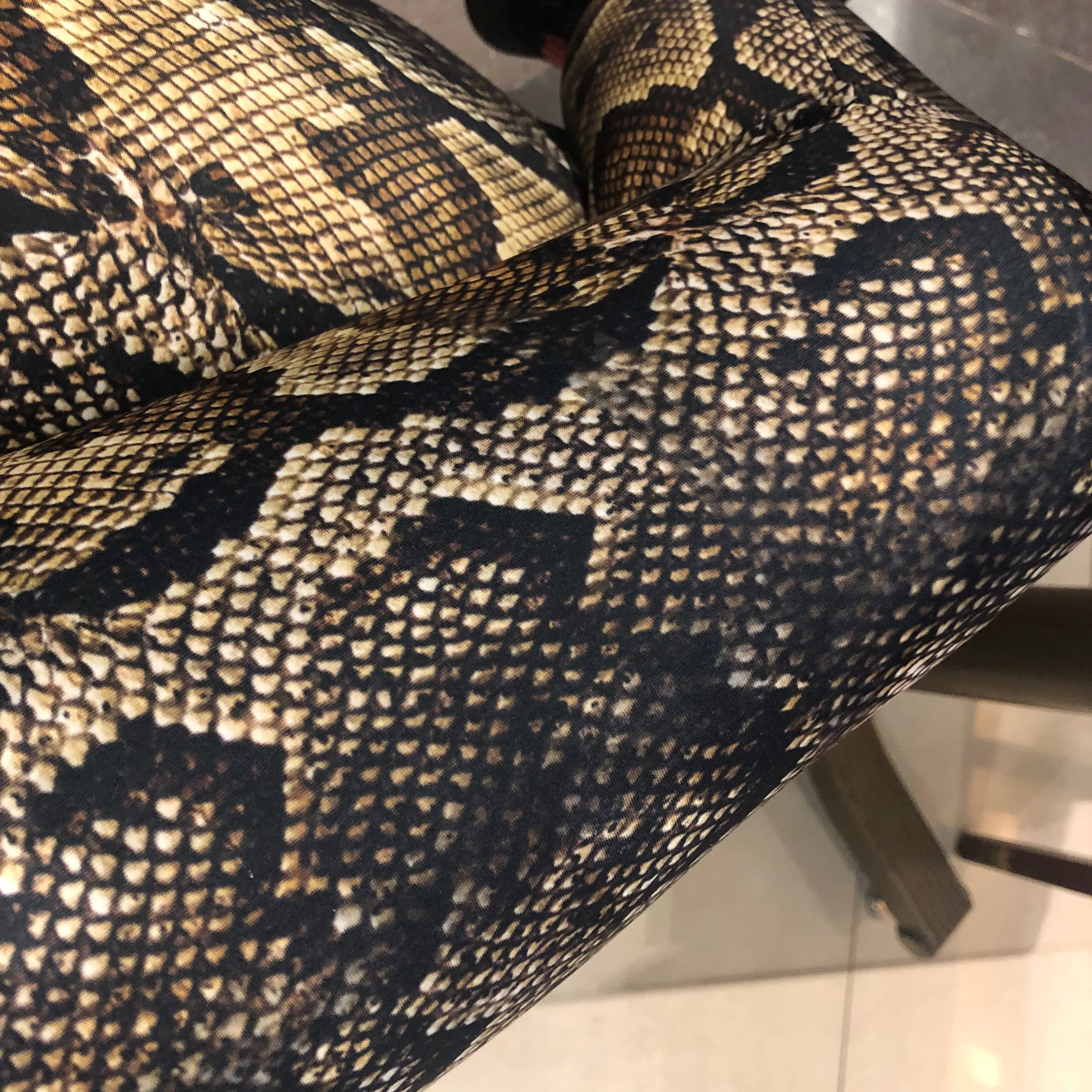 Brown Snake Print Yoga Leggings, Snake Python Print Ladies' Yoga Pants-Made in USA/EU