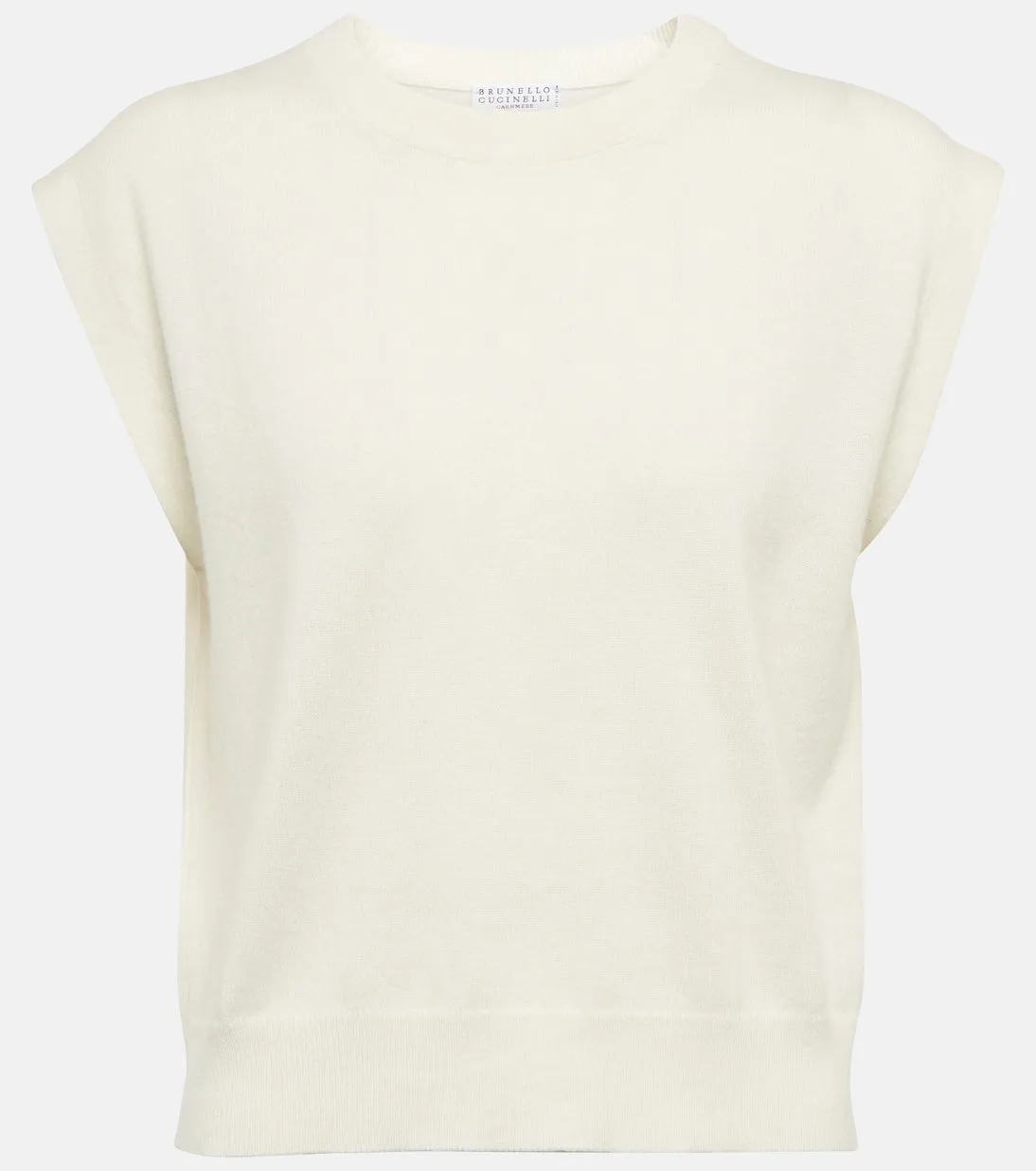 Brunello Cucinelli cashmere sweater vest, white