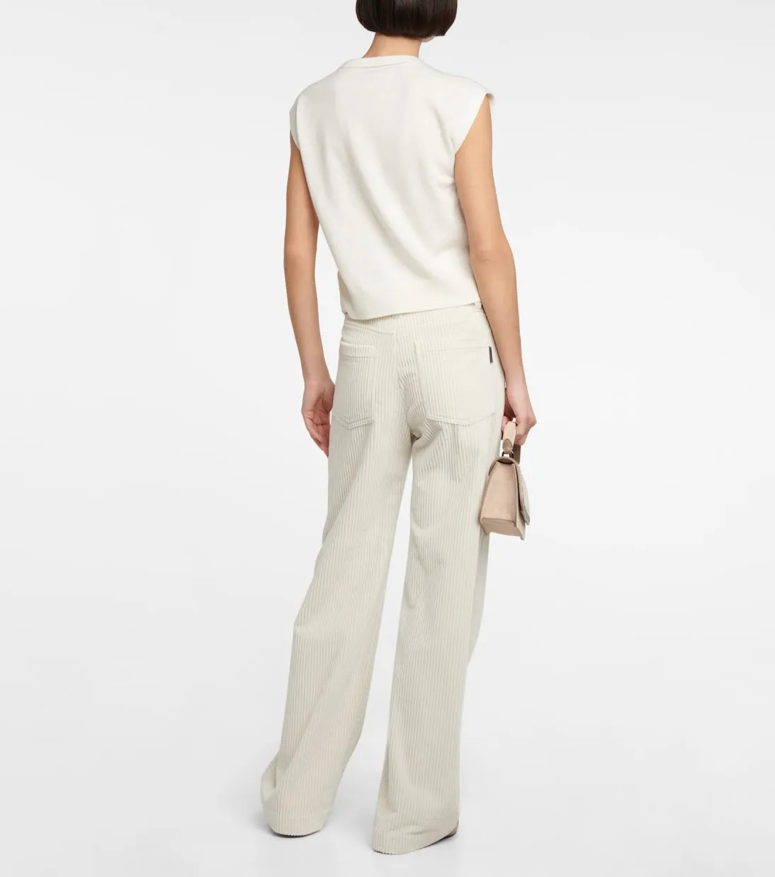 Brunello Cucinelli cashmere sweater vest, white
