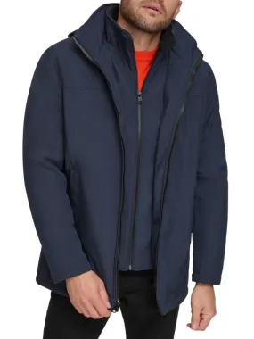 Calvin Klein Faux Fur Lined Blazer in True Navy