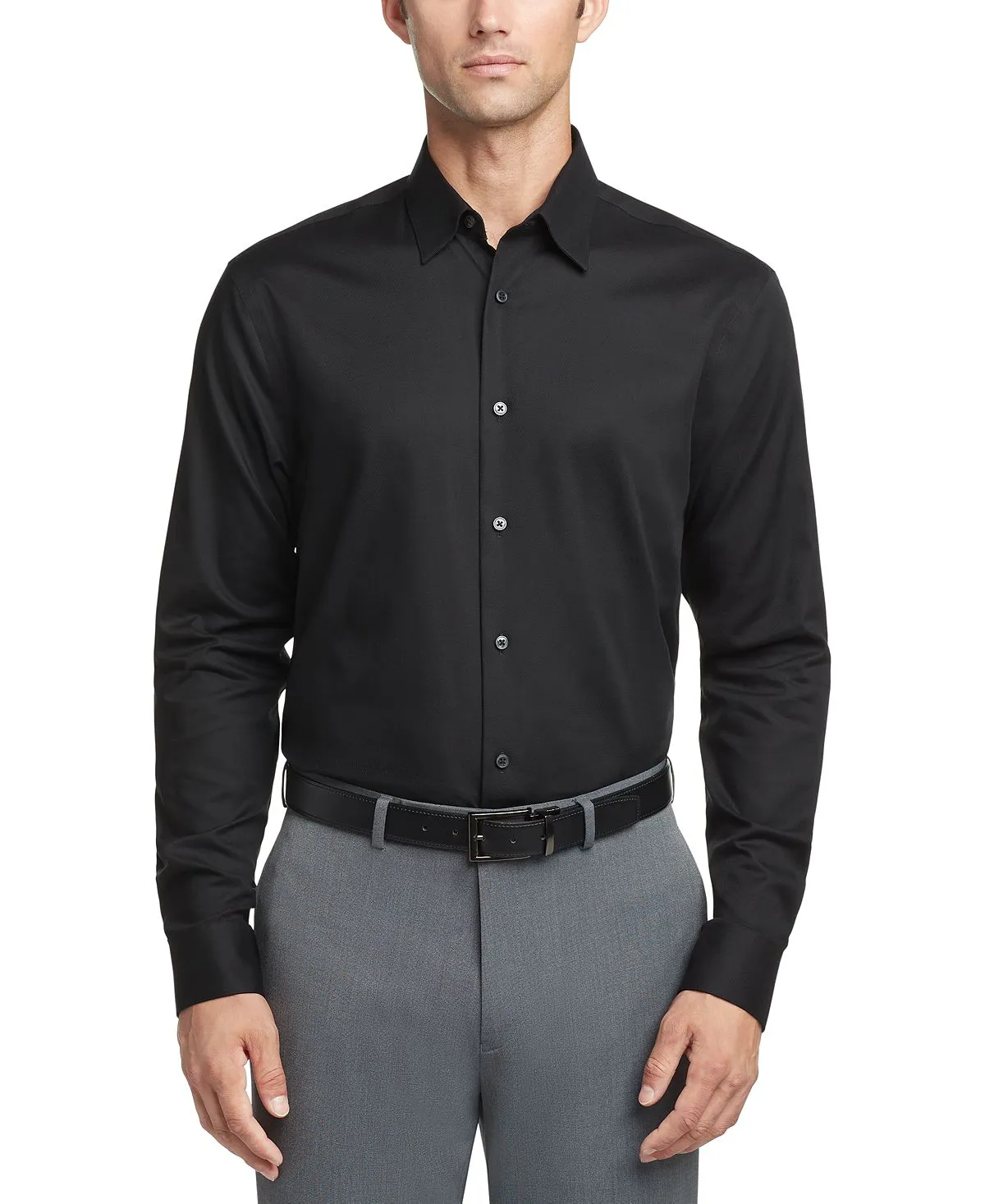 Calvin Klein men's shirt steel classic/regular non-iron stretch performance Calvin Klein, black