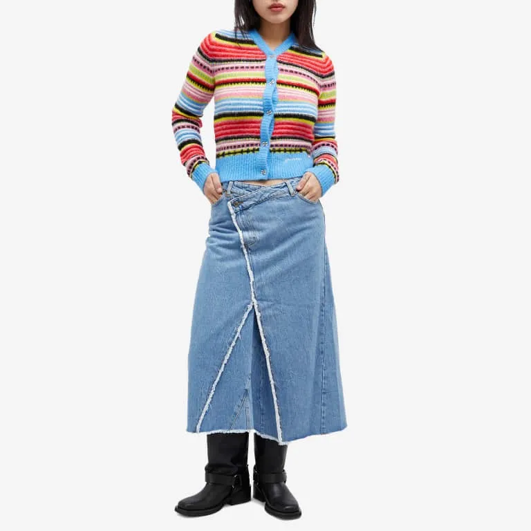 Cardigan Ganni Soft Wool Stripe, multicolor