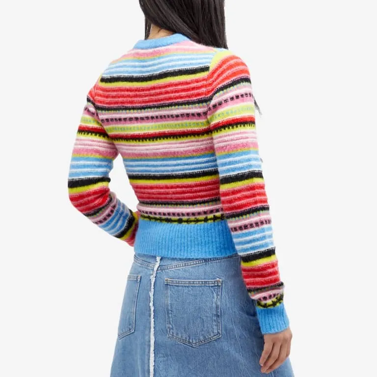 Cardigan Ganni Soft Wool Stripe, multicolor