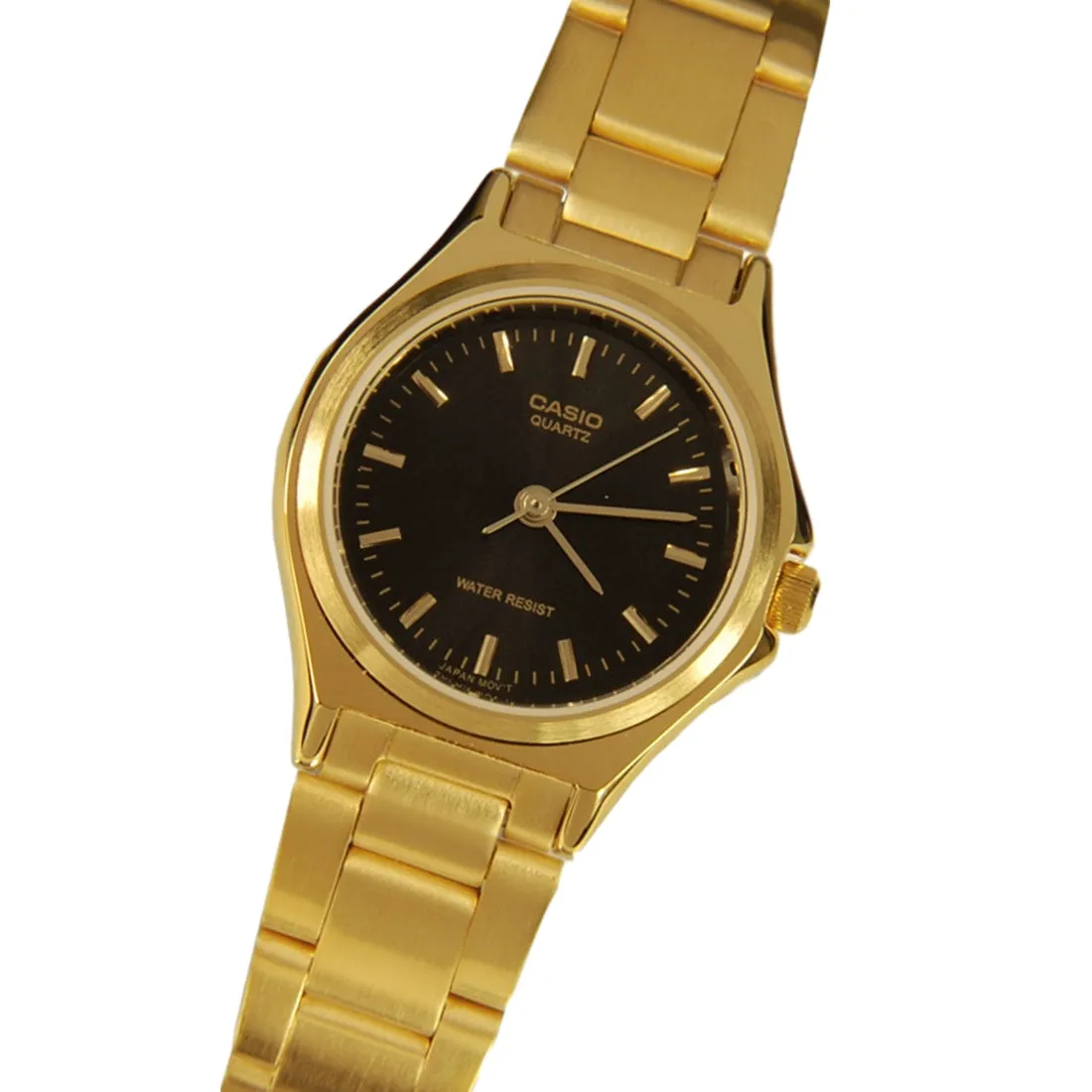 Casio Classic 41mm Gold Steel Black Dial Men's Watch - MTP1130N-1A