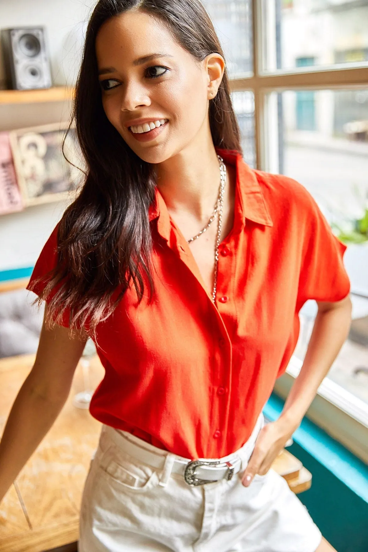 Casual Boho Style,Bat Sleeve Viscose Shirt,Flowy Summer Blouse,Bohemian Chic,Alternative Fashion,Solid Pattern Elegance Shirt,Office Top 1