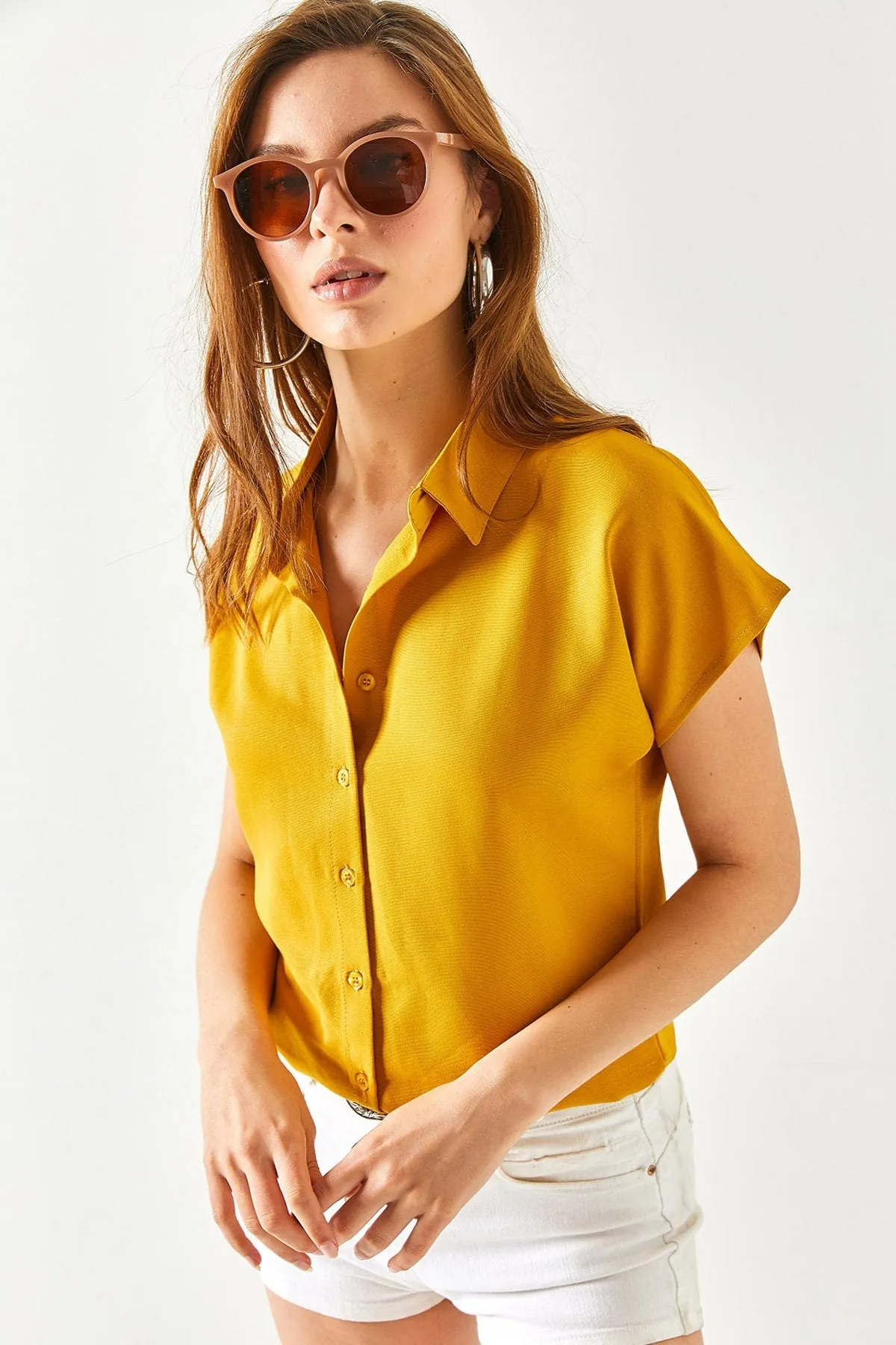 Casual Boho Style,Bat Sleeve Viscose Shirt,Flowy Summer Blouse,Bohemian Chic,Alternative Fashion,Solid Pattern Elegance Shirt,Office Top 1