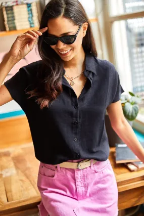 Casual Boho Style,Bat Sleeve Viscose Shirt,Flowy Summer Blouse,Bohemian Chic,Alternative Fashion,Solid Pattern Elegance Shirt,Office Top 3