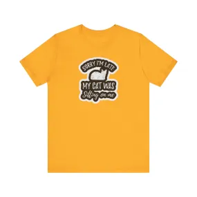 cat sitting on my lap Unisex Jersey Short Sleeve Tee