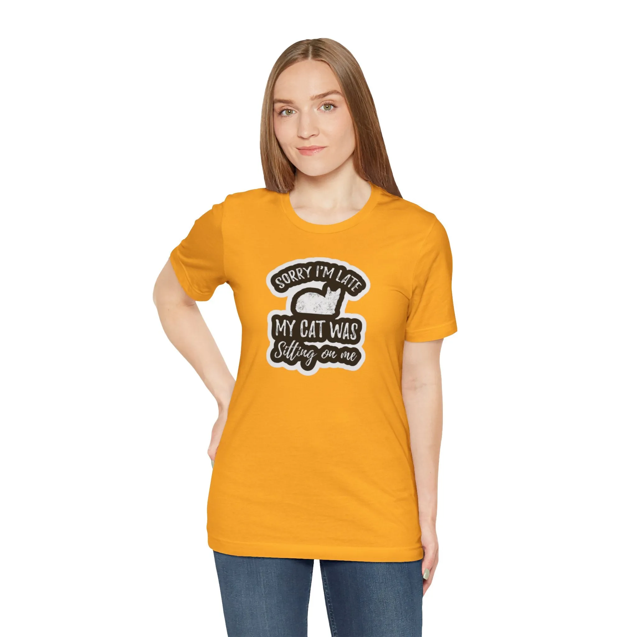 cat sitting on my lap Unisex Jersey Short Sleeve Tee