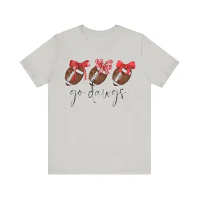 Cedartown Bulldogs 3 Footballs with Bows Unisex Jersey Short Sleeve Tee