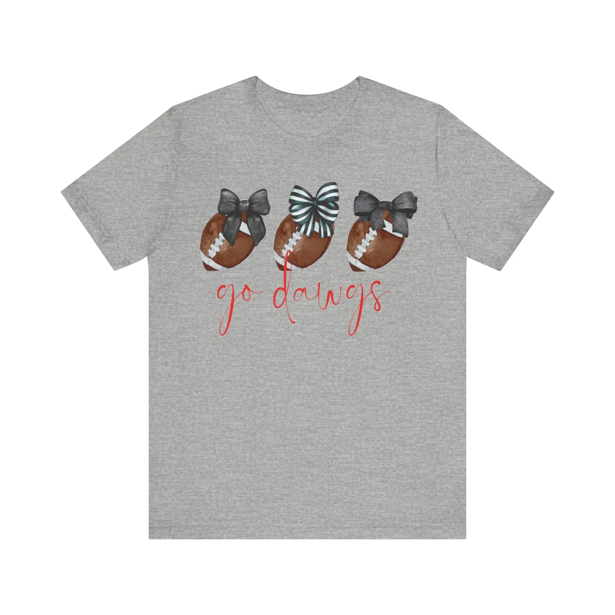 Cedartown Bulldogs 3 Footballs with Bows Unisex Jersey Short Sleeve Tee