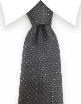 Charcoal Tie with Mini Design and Dots