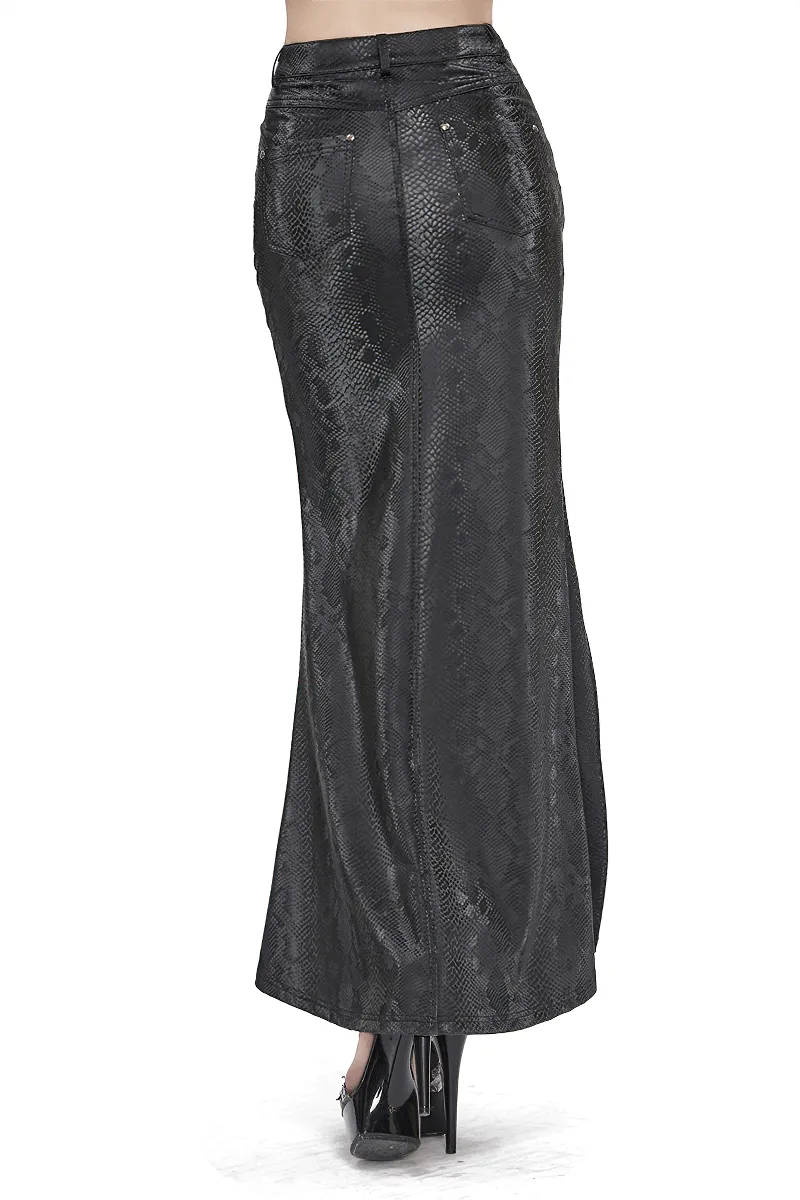 CLEARANCE / Sexy Women's Black Long Skirt with lace-up - US