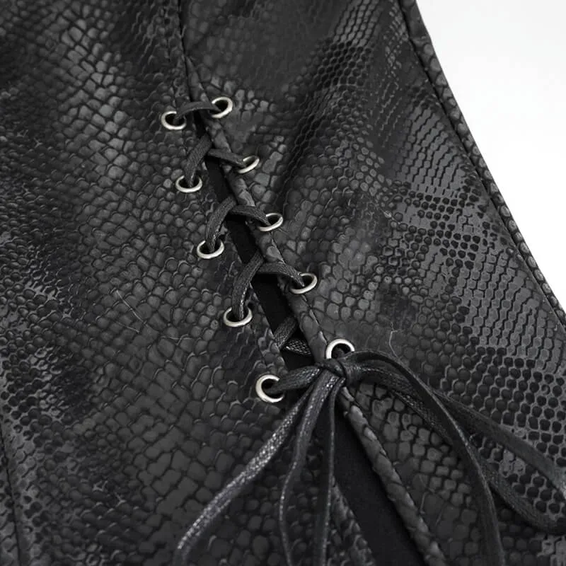 CLEARANCE / Sexy Women's Black Long Skirt with lace-up - US