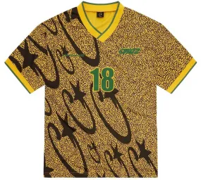 Corteiz Carni Stellations Football Jersey 'Yellow', Yellow/Black/Green