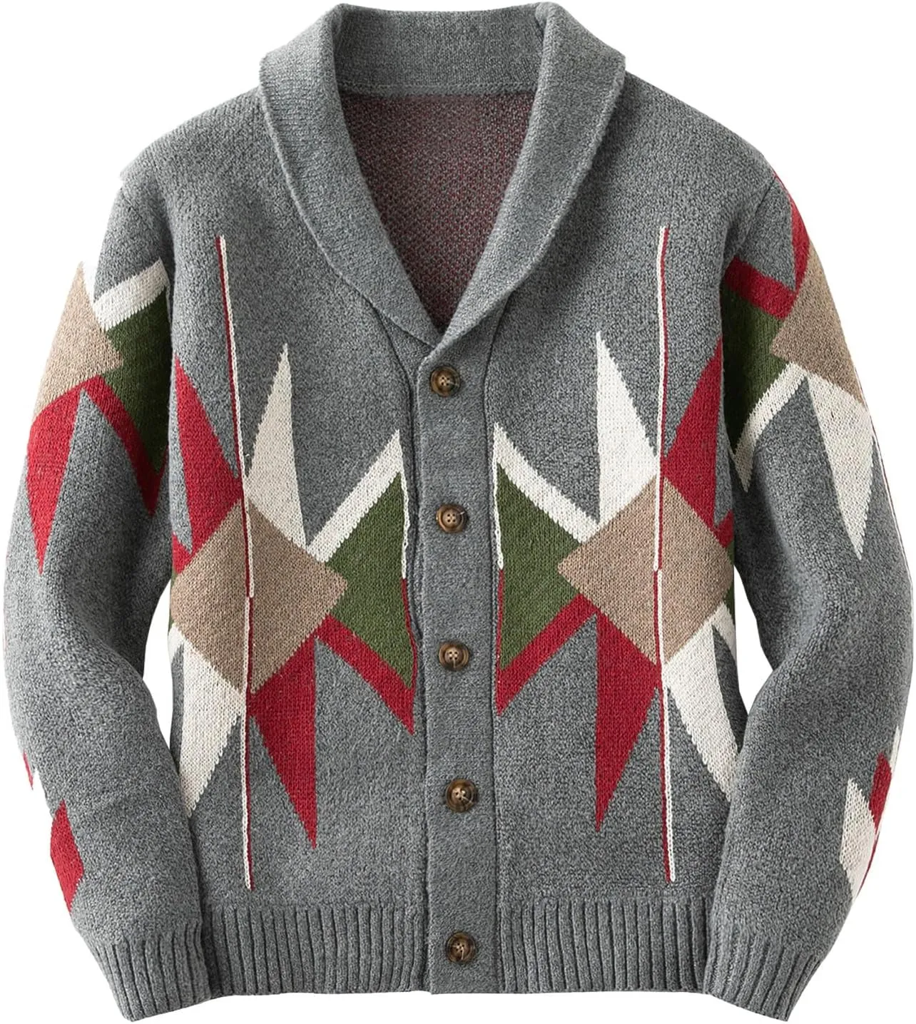 Dgoopd Cardigan Sweaters for Men Color Block Cable Knit Sweater Button Down Open Front Cardigan Casual Outwear with Pockets