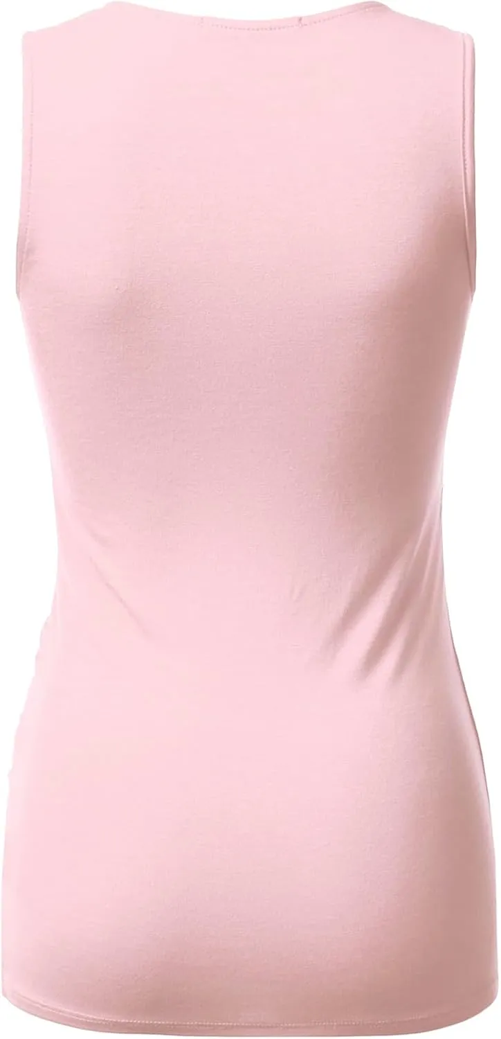 DOUBLJU Tank Tops For Women Cami Deep V Neck Sleeveless Satin Ruched Hem Tops Casual Basic Wrap T Shirts with Plus Size