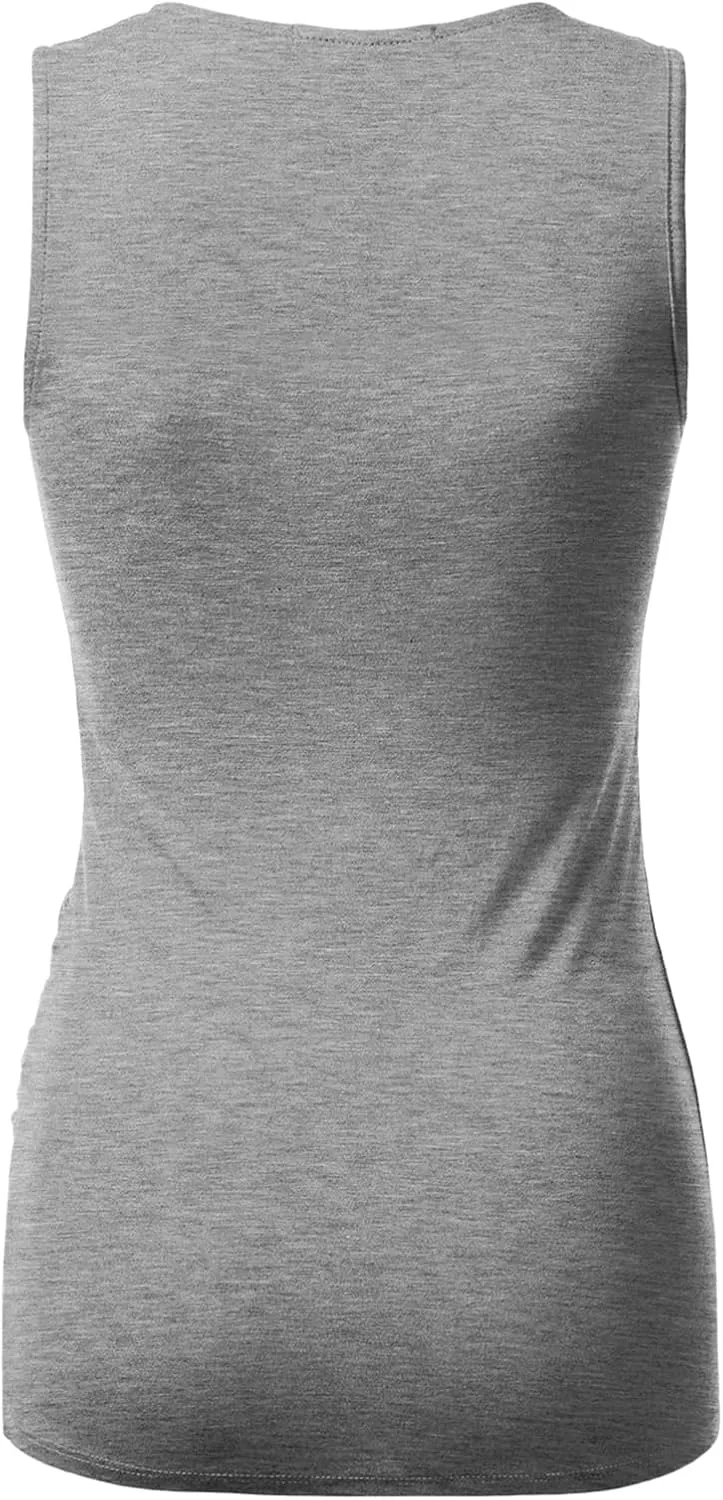 DOUBLJU Tank Tops For Women Cami Deep V Neck Sleeveless Satin Ruched Hem Tops Casual Basic Wrap T Shirts with Plus Size