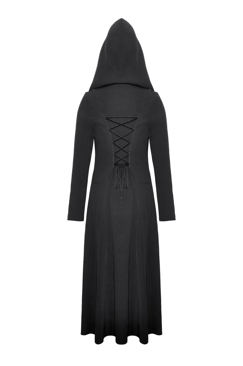 Elegant Gothic Hooded Coat with Lace Detailing