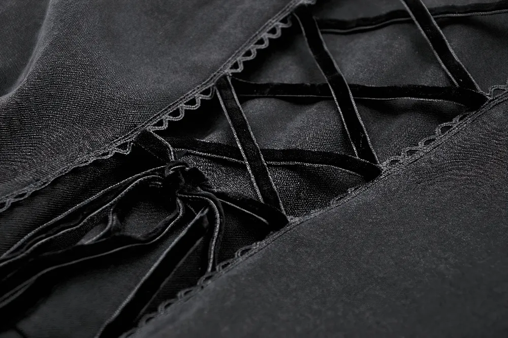 Elegant Gothic Hooded Coat with Lace Detailing