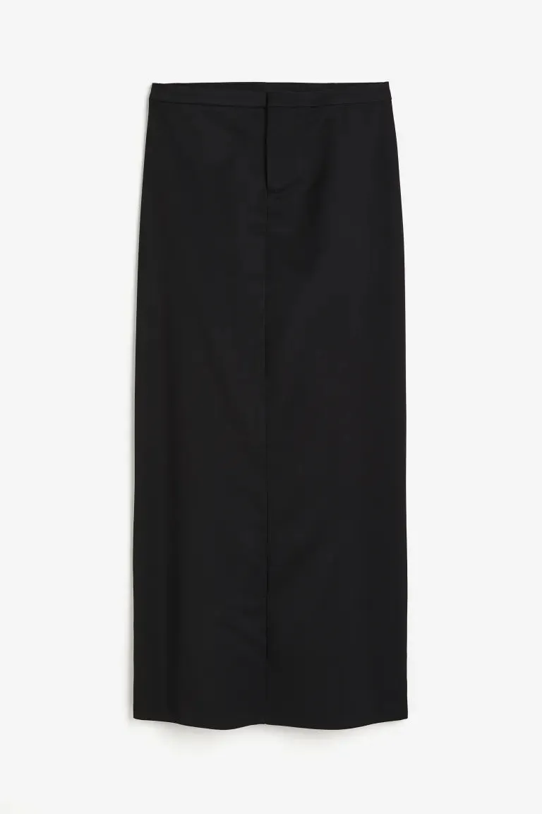 Elegant H&M twill maxi skirt, black