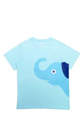 ELEPH T-SHIRT NECK SIDE : Light Blue/Blue